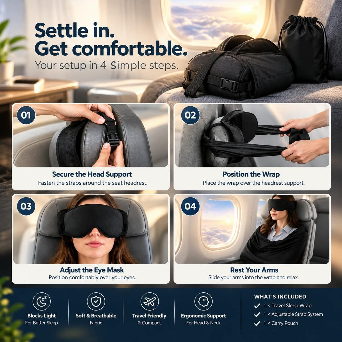 First Class 3-in- 1 Travel Sleep Set